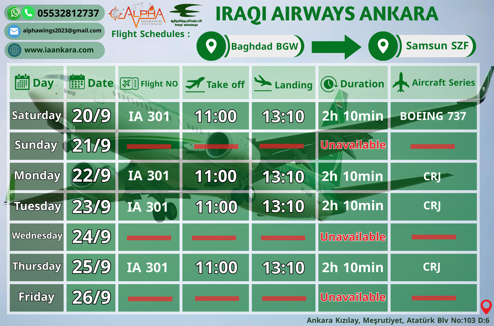 BAGHDAD > SAMSUN