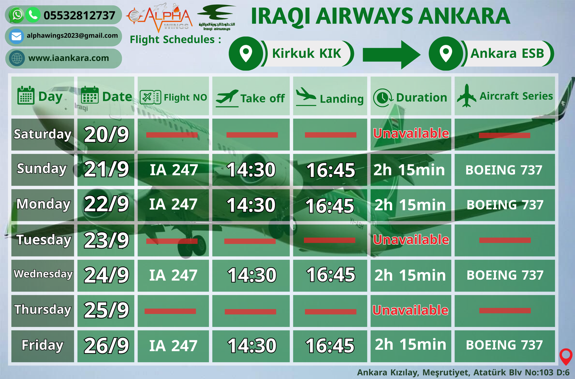 KIRKUK > ANKARA