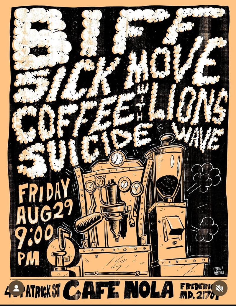 Biff, Sick Move, Coffee with Lions, Suicide Wave