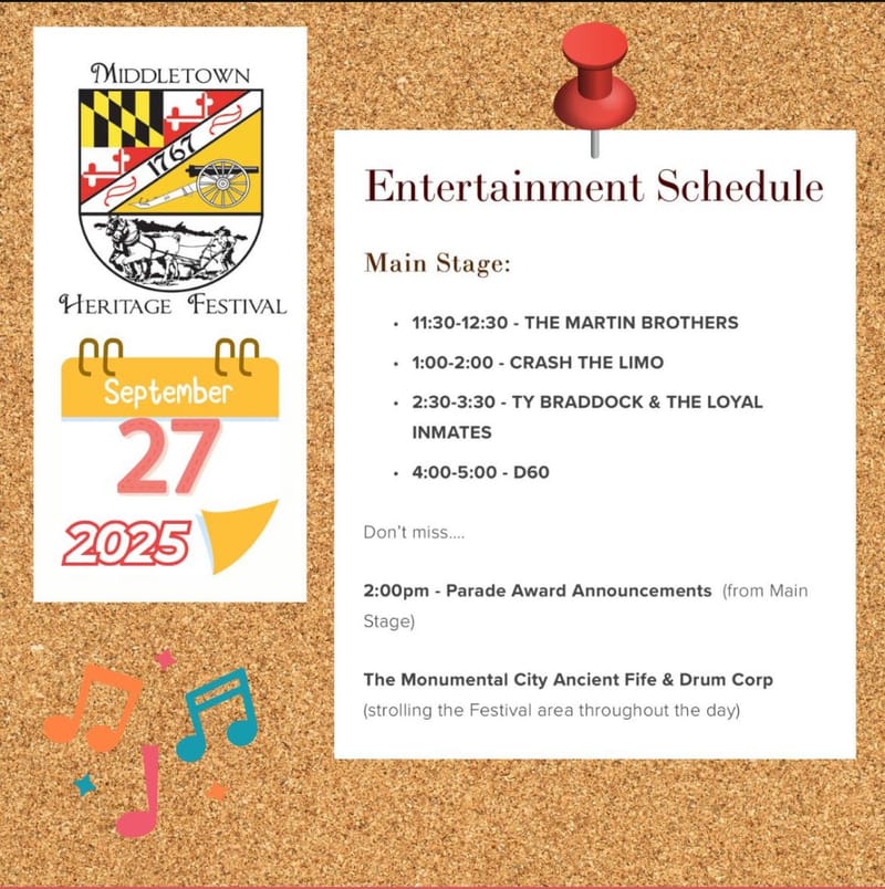 Middletown Heritage Festival Music: The Martin Brothers, Crash the Limo, Ty Braddock and the Loyal Inmates; D60