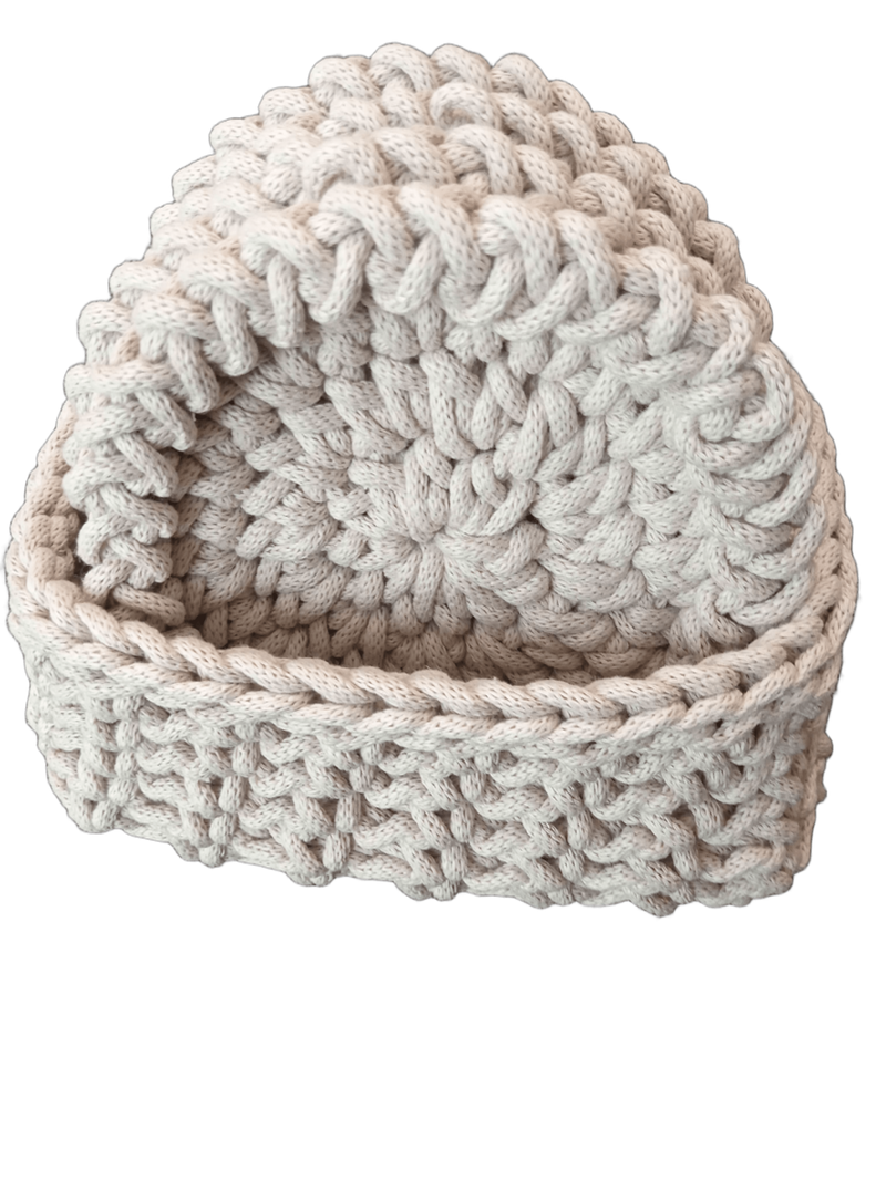 Set with 4 coasters and small storage basket