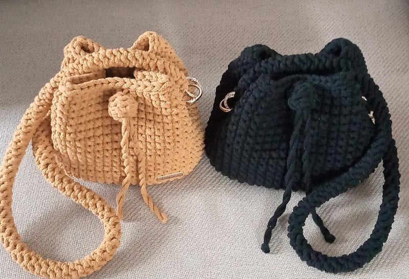 Hand crocheted bags- with shoulder strap