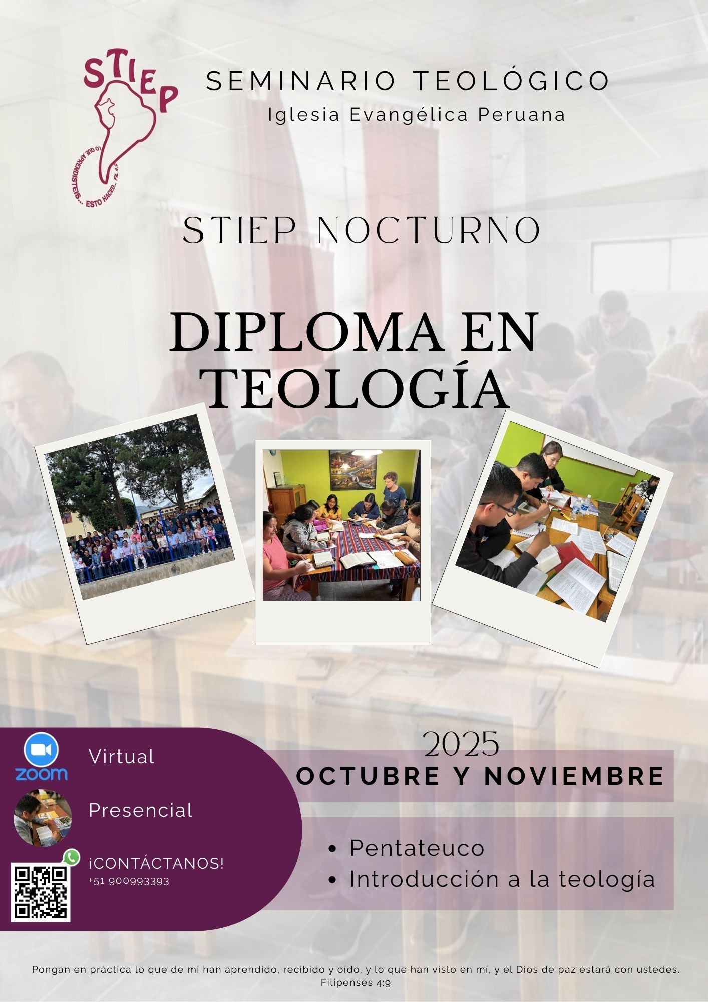 DIPLOMA EN TEOLOGÍA-STIEP NOCTURNO