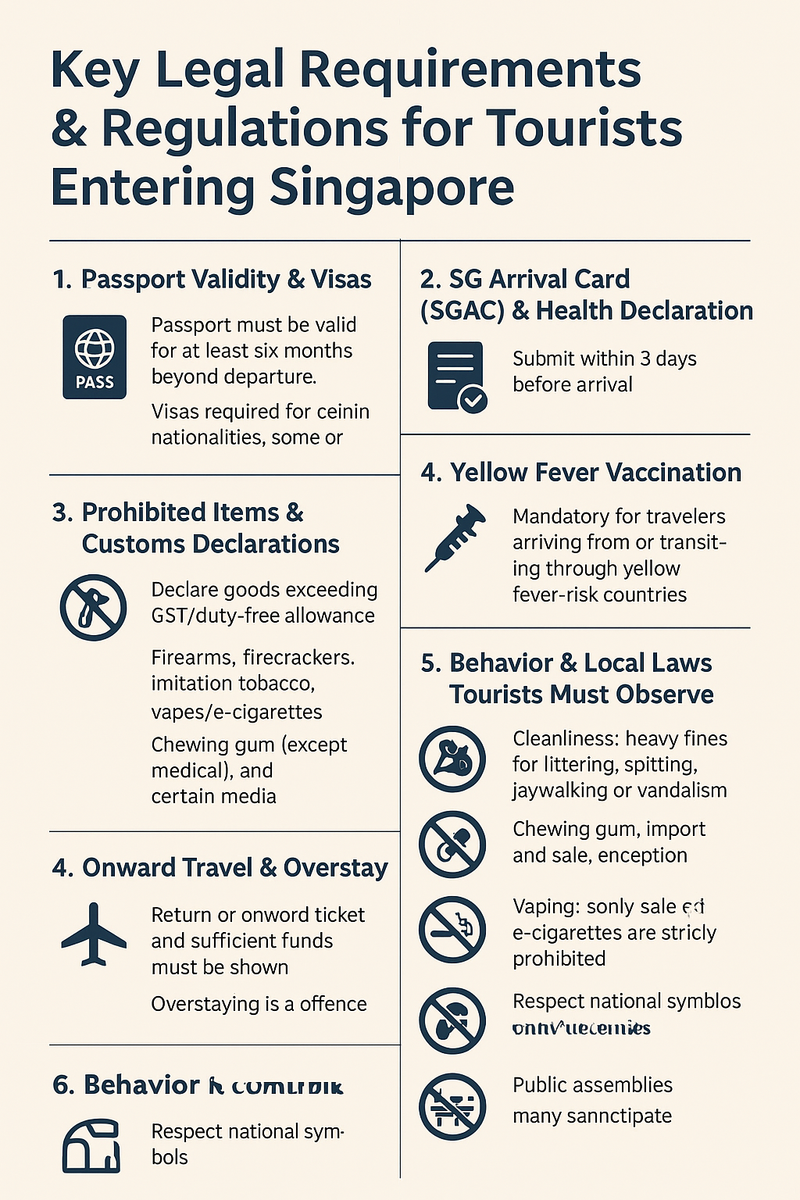 Key Legal Requirements & Regulations for Tourists Entering Singapore