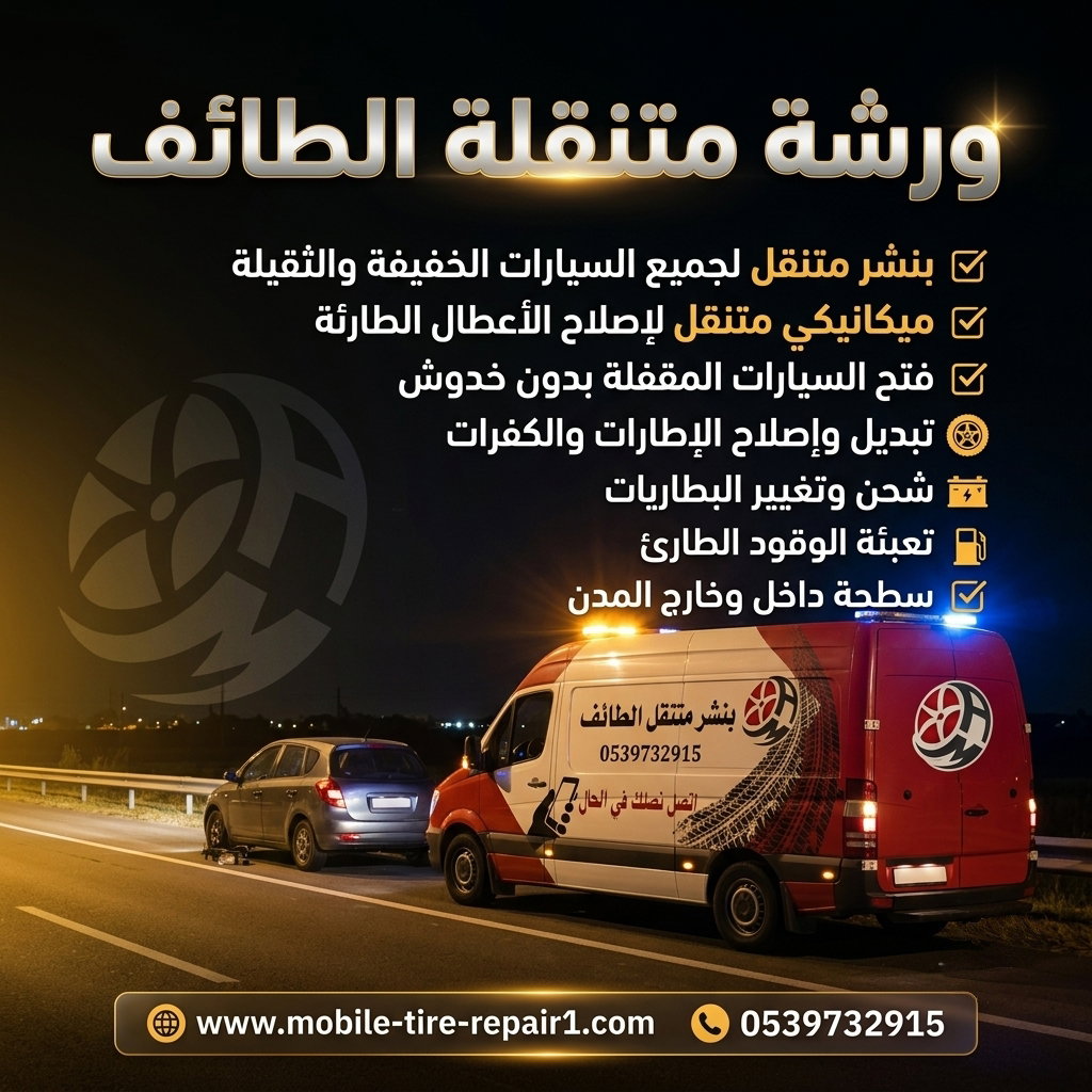 ورشة متنقلة الطائف: أفضل خدمات الطوارئ للسيارات