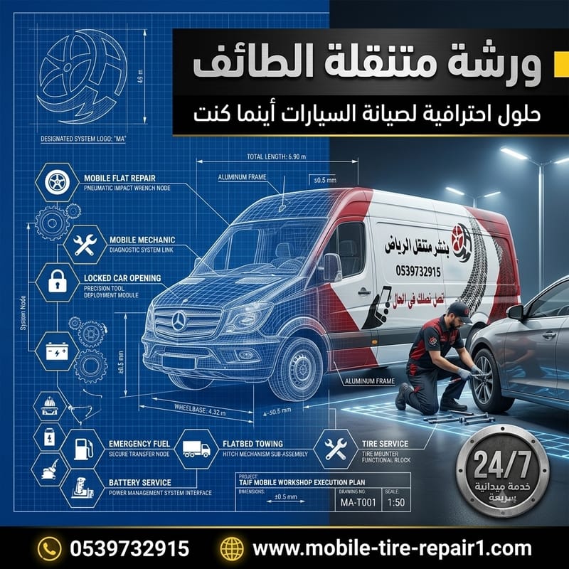 كراج متنقل الطائف 24 ساعة | خدمة سريعة في موقعك