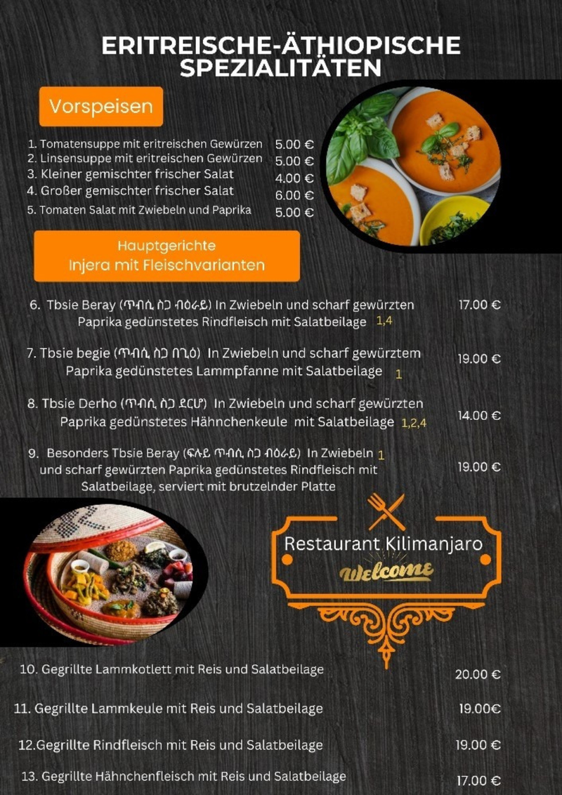 ERITREISCHE-ÄTHIOPISCHE SPEZIALITÄTEN