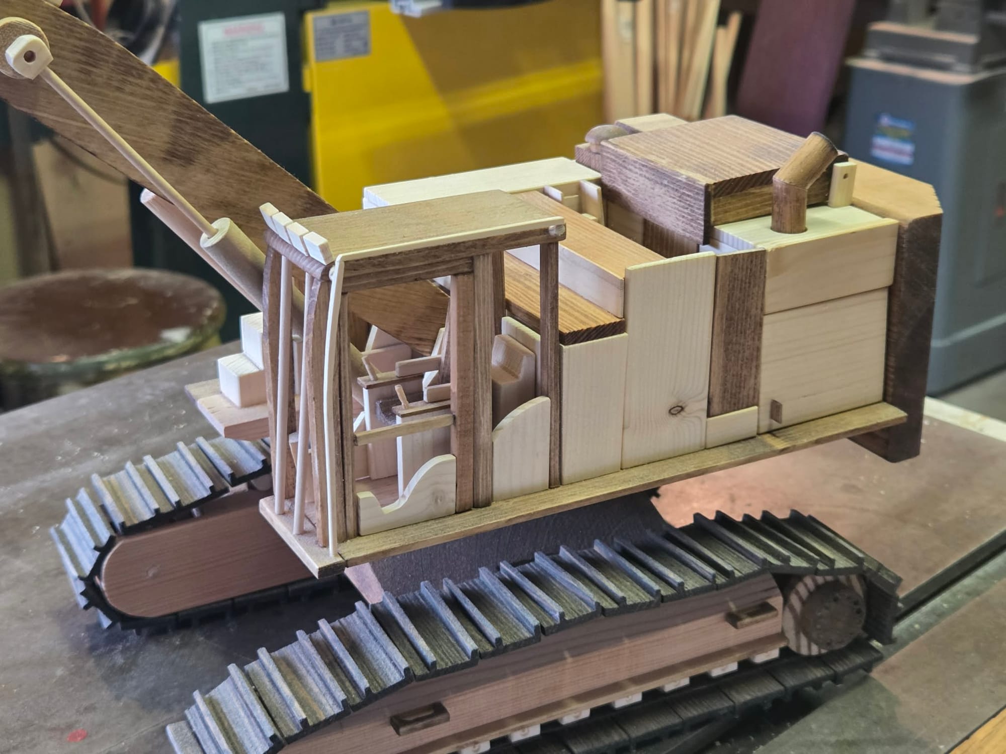 To-scale excavator model