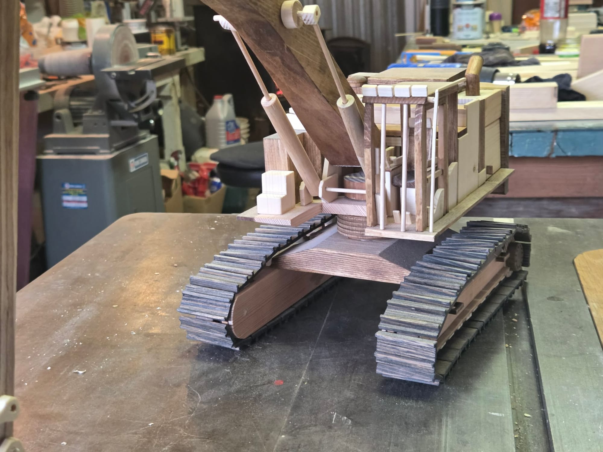 To-scale excavator model