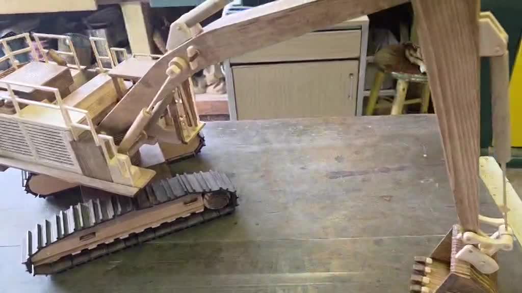 To-scale excavator model