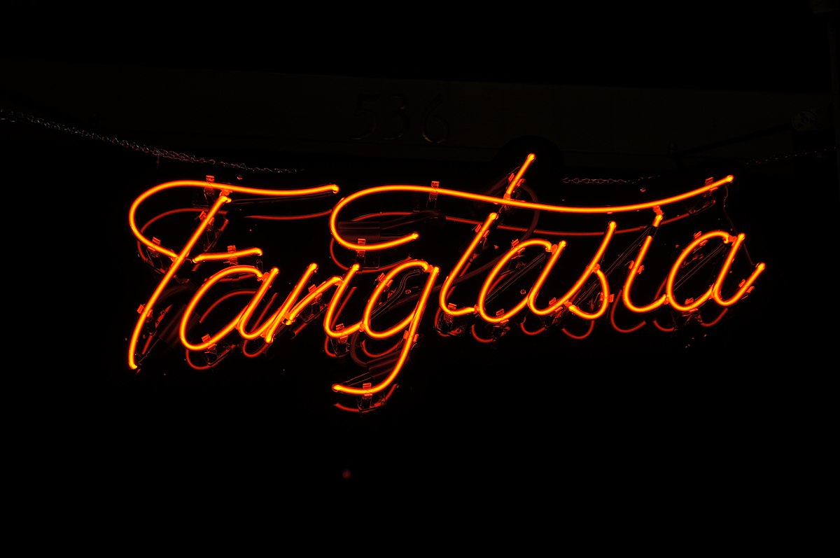 The word "Fangtasia" in red neon cursive.