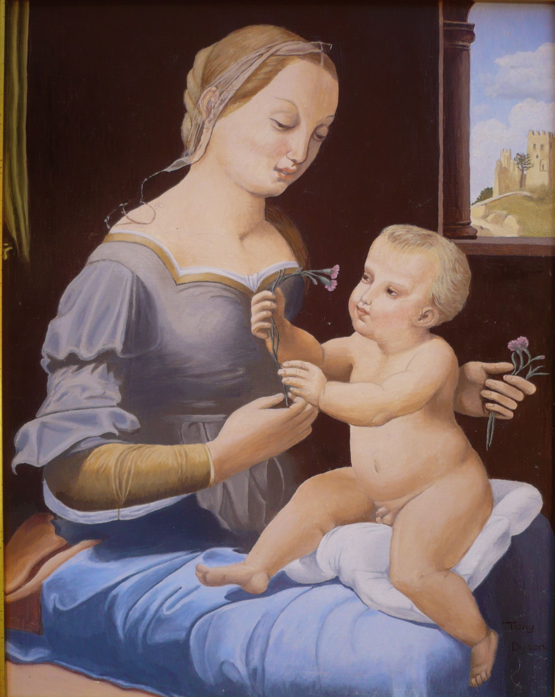 Madonna of the pinks by Tony Dyson