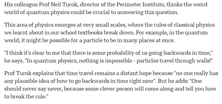 Time machine developments in action...