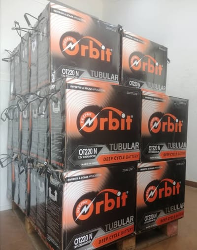 Orbit 220ah tall tubular Battery. 18 months warranty.