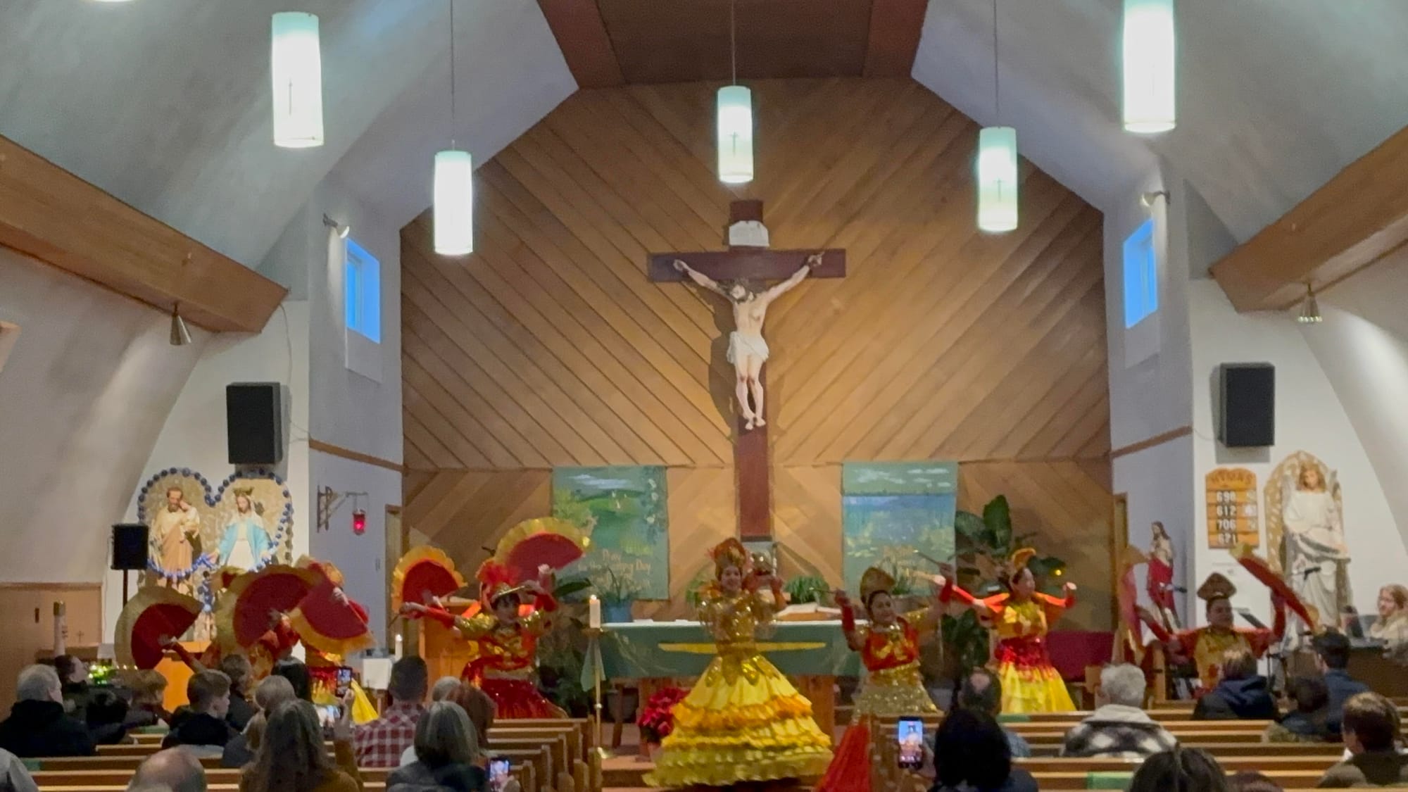 Dancers from the Filipino Community in Edmonton celebrating the Feast of Santo Nino