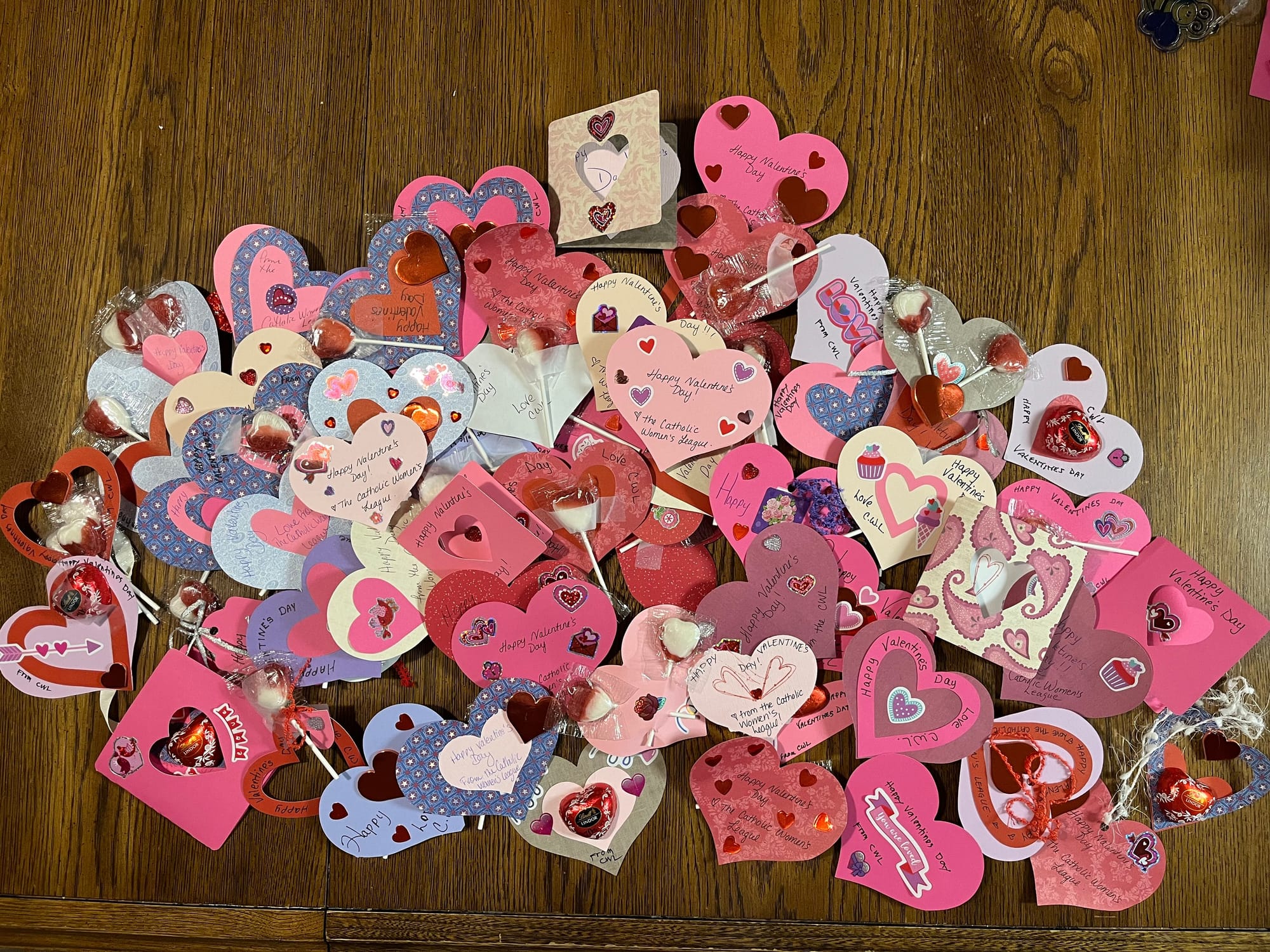 CWL ladies celebrated Valentine's early, making special cards for our friends at PVL and the auxiliary.