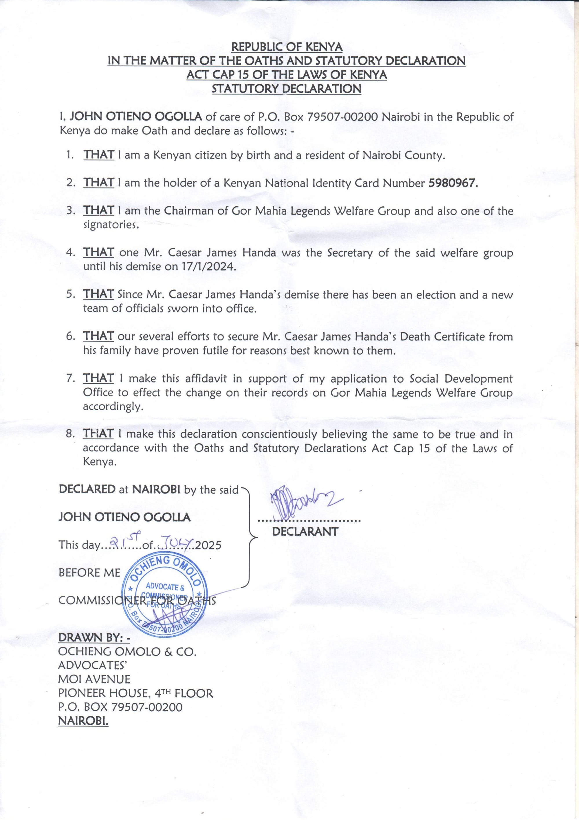 Affidavit