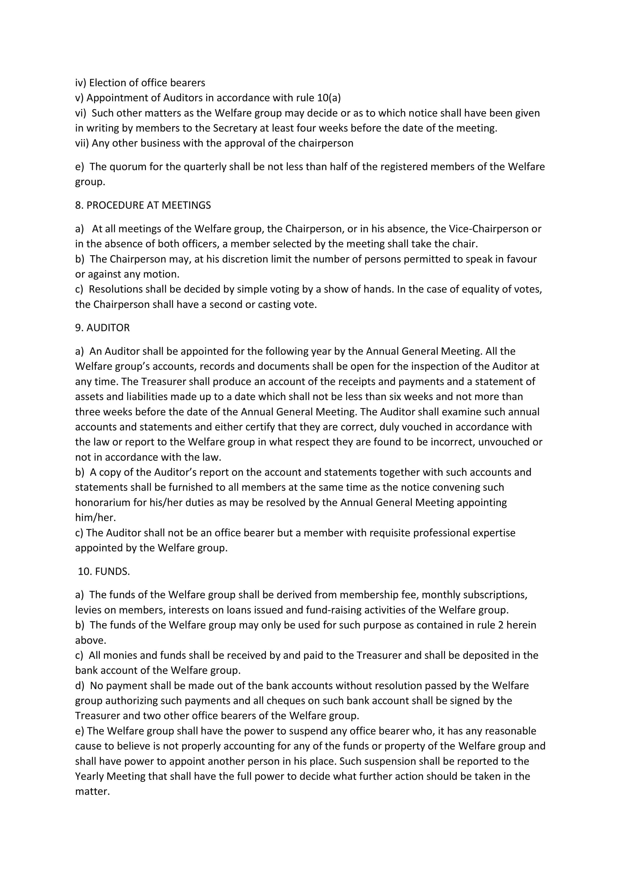 Article of welfare group 4