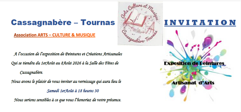 Exposition Peintures Créations Artisanales