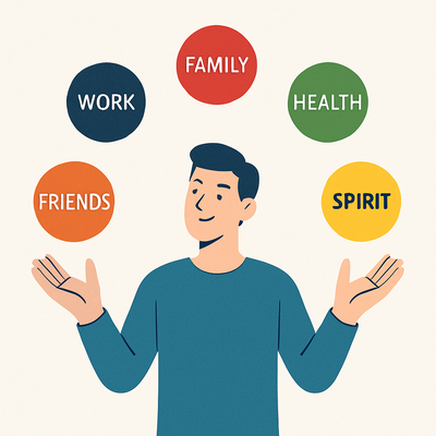 Five balls to juggle