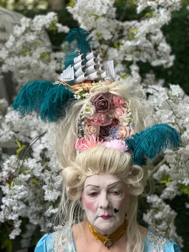 A collection of various wigs