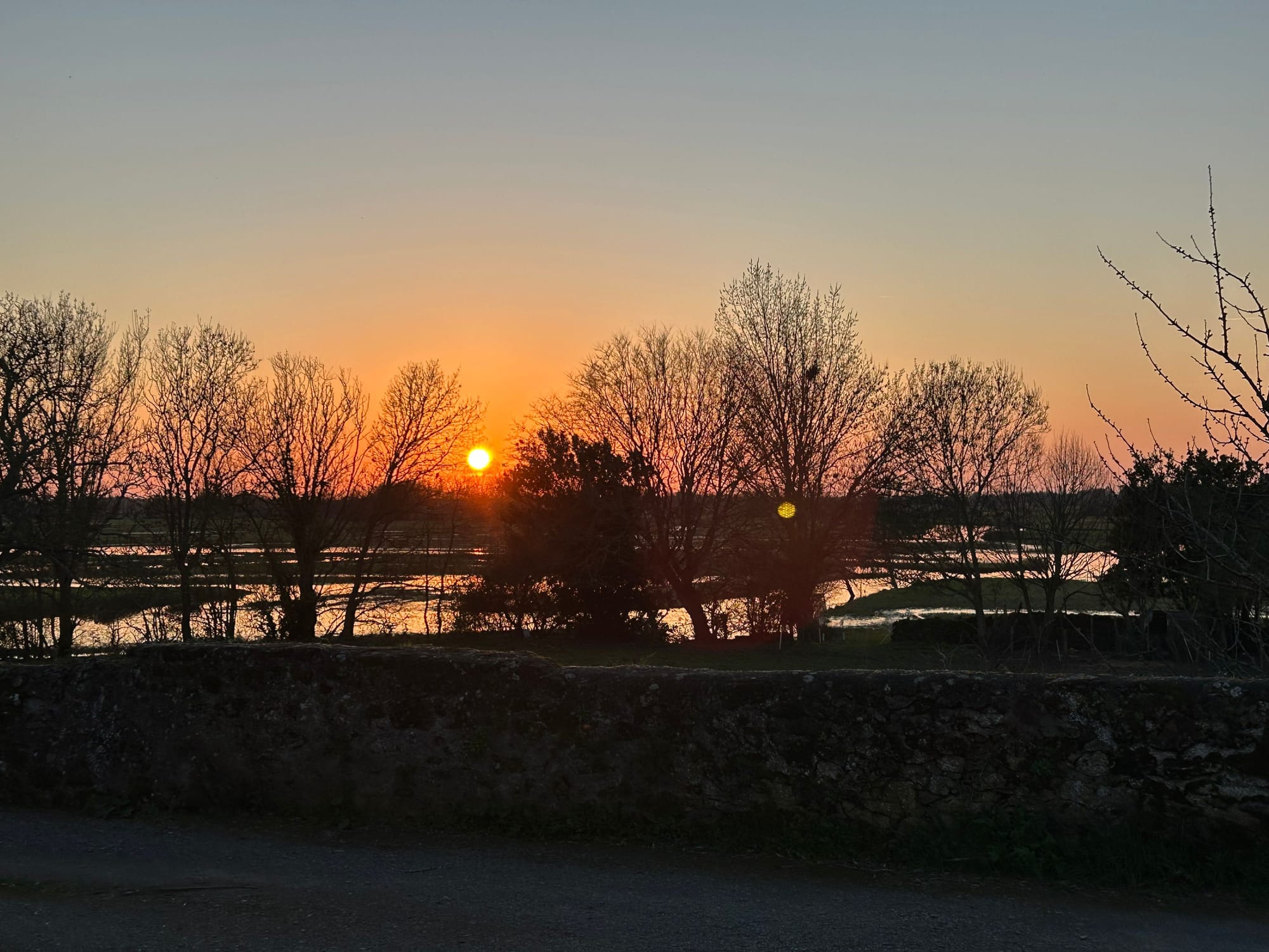 Couché de soleil des terrasses des Salicornes (mars 2026)