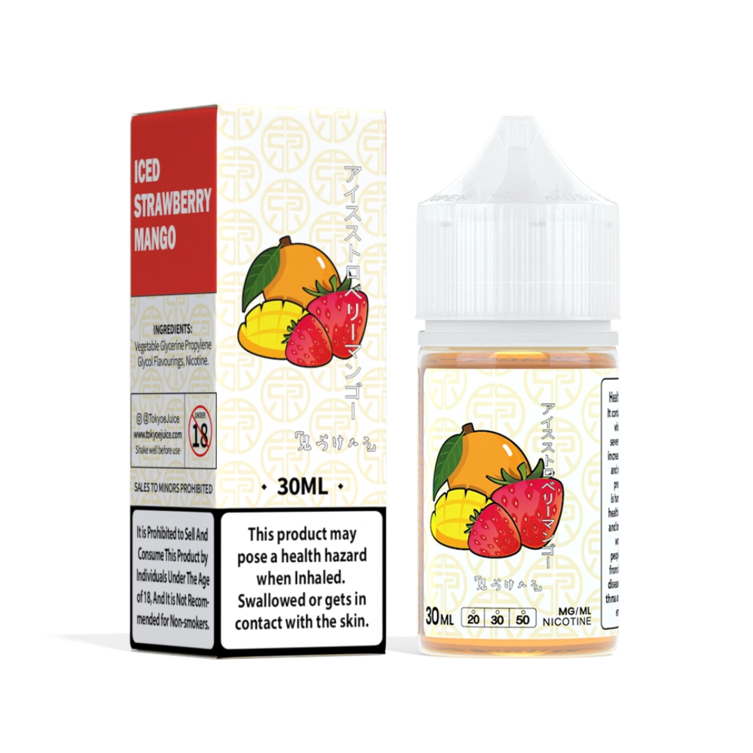 strawberry mango vape juice TOKYO ICE 50MG/30ML Type:0.4ohm LUXE X Pods (2-Pack) Slim Pouch Normal Cigar Smoke Big Bear Smokeshop
