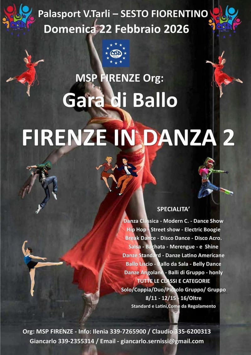 FIRENZE IN DANZA 2 "Gara Valida x la Ranking list per la partecipazione al Campionato del Mondo IDF ad Alicante "Spagna"