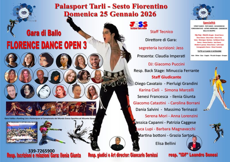 GARA DI BALLO "FLORENCE DANCE OPEN 3"  "Gara Valida x la Ranking list per la partecipazione al Campionato del Mondo IDF ad Alicante "Spagna"