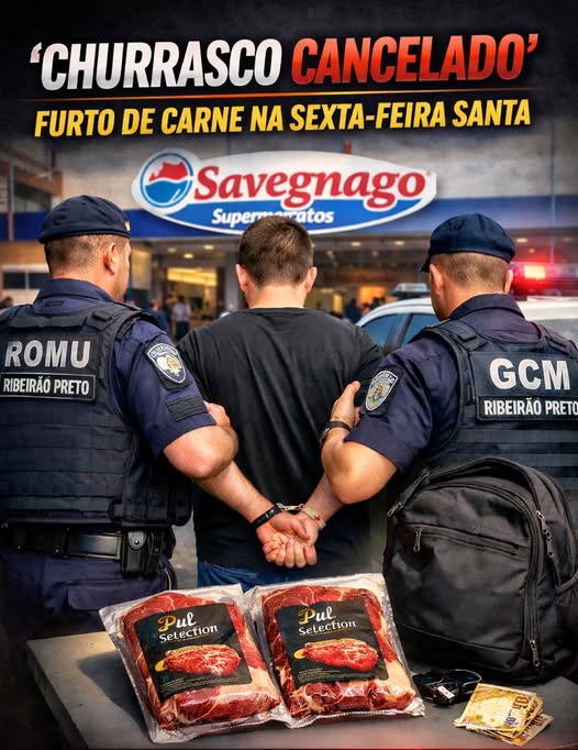 FUNCIONÁRIO DE UM MERCADO É PRESO FURTANDO PEÇAS DE CARNE