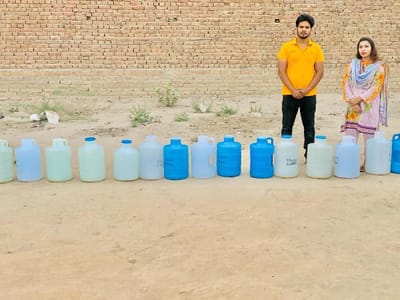 Outreach with fresh Gallons of drinking water