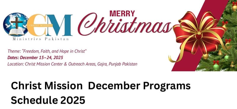 Christ Mission December Programs Schedule 2025