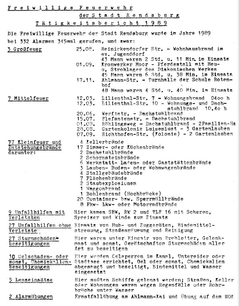 Bericht 1989 (Zum vergrößern auf das Bild drücken)