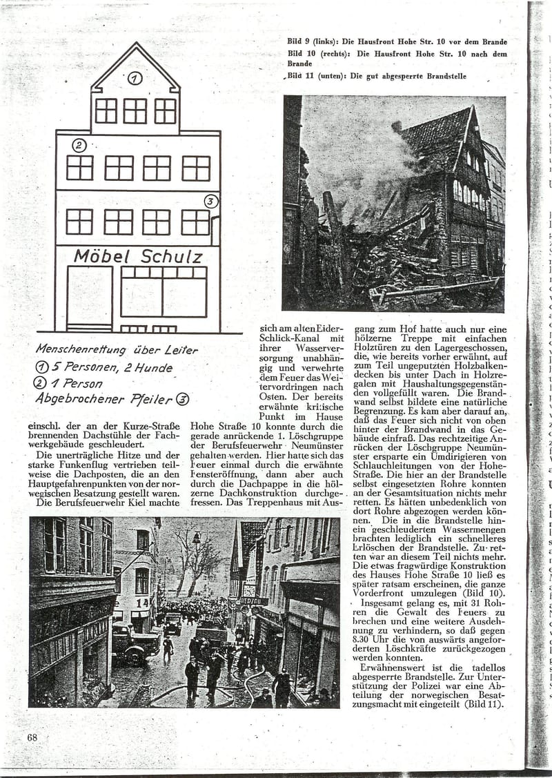 22.01.1951 Großfeuer Möbel Schulz, 1 toter Feuerwehrmann (Zum vergrößern auf das Bild drücken)