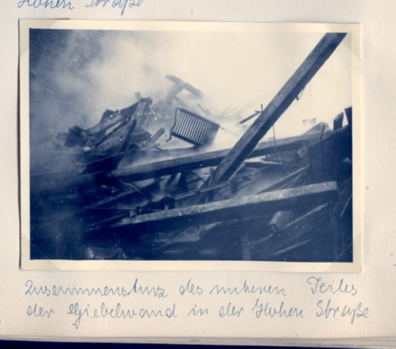 22.01.1951 Großfeuer Möbel Schulz, 1 toter Feuerwehrmann (Zum vergrößern auf das Bild drücken)