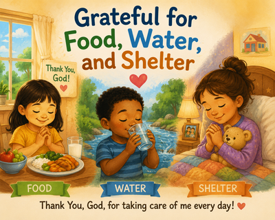 Grateful for Food, Water, and Shelter