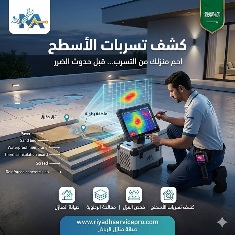 كشف تسربات الأسطح