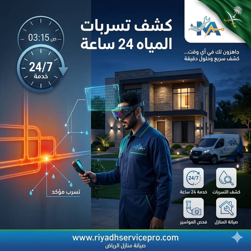 خدمة كشف تسربات المياه 24 ساعة
