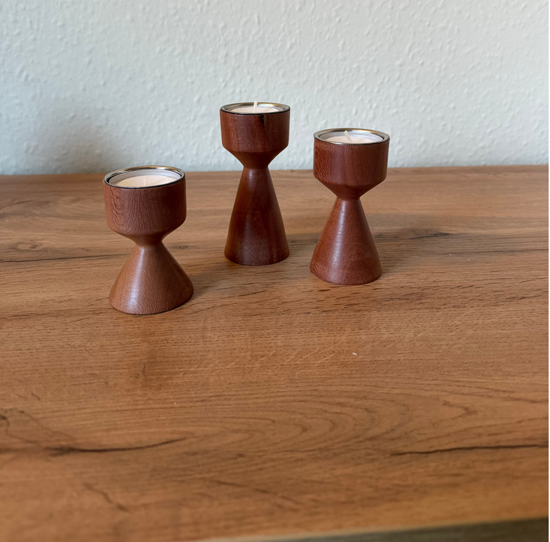 3stk. Fyrfadsstager i pantan