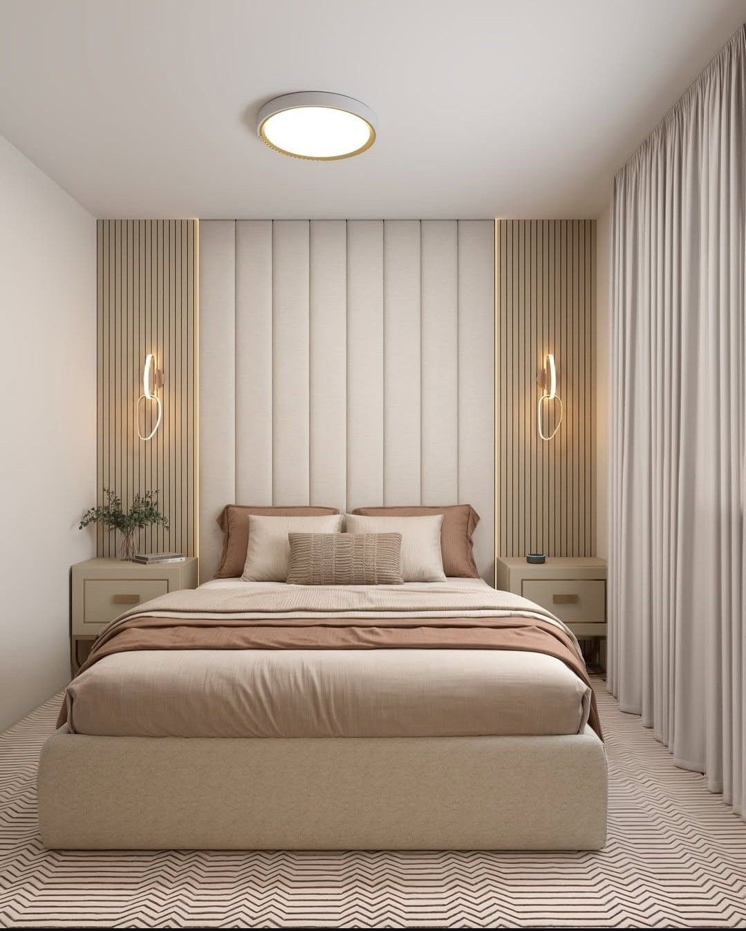luxury beige bedroom interior