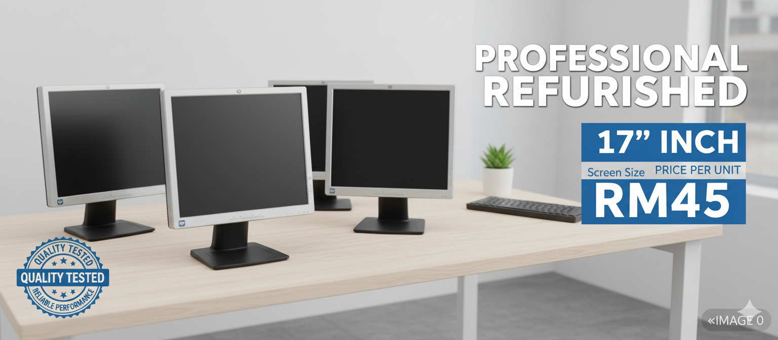 Maximize Your Workspace with Reliable HP 17" Inch Monitors RM45 Only