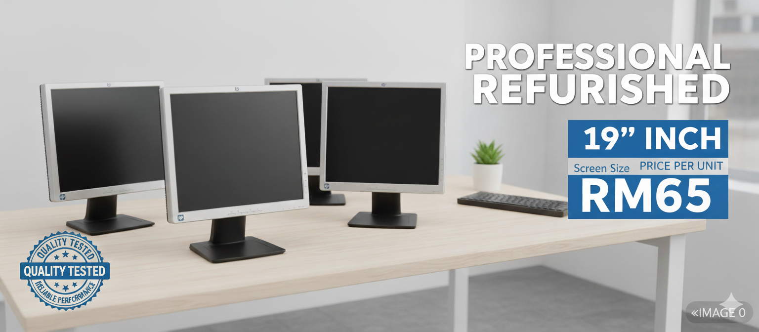 Maximize Your Workspace with Reliable HP 19" Inch Monitors RM65 Only