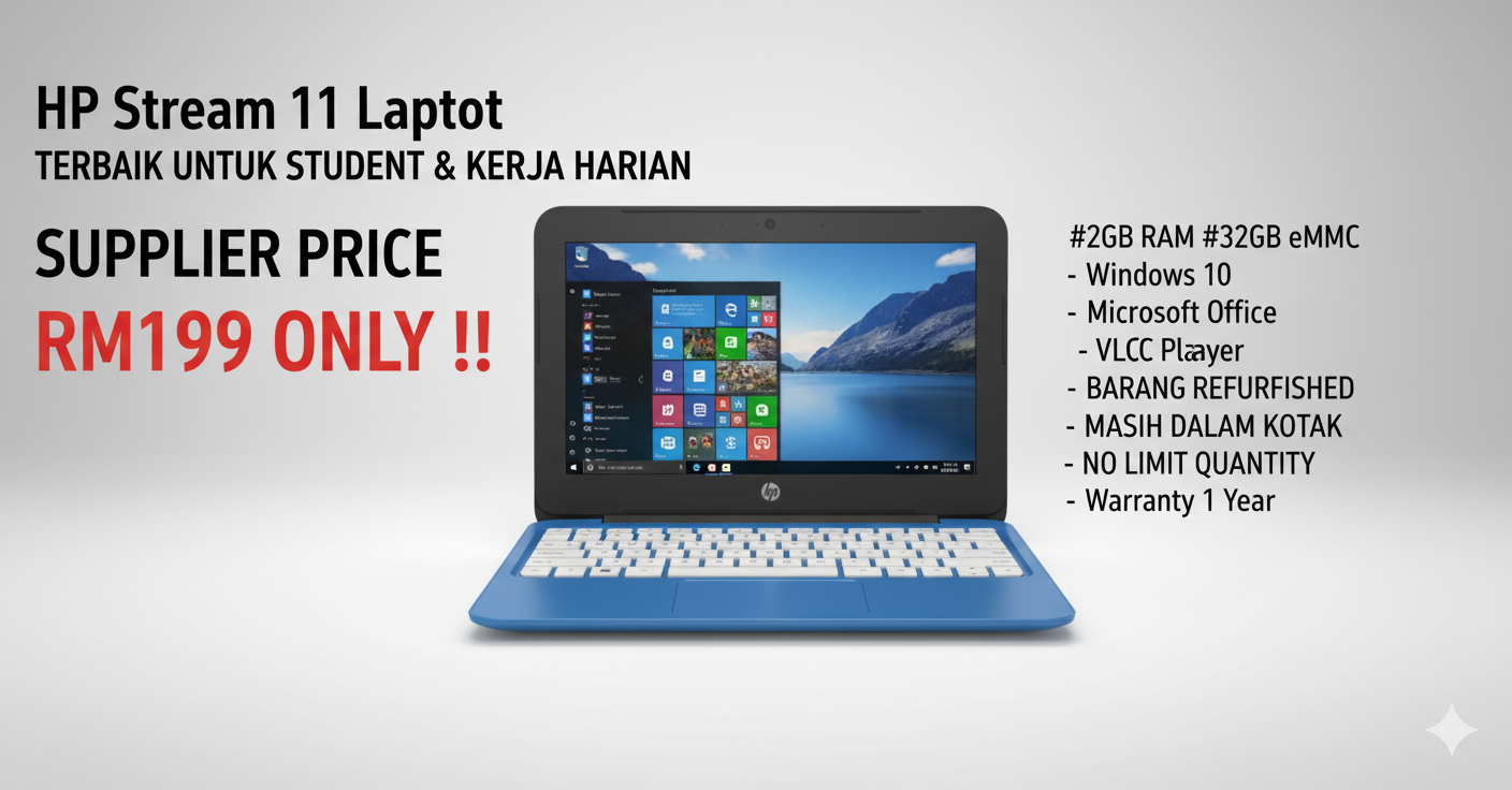 Laptop HP stream 11  • Window 10