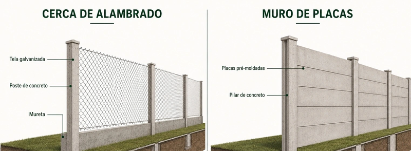 Muro de Placas ou Alambrado: Qual é Melhor?
