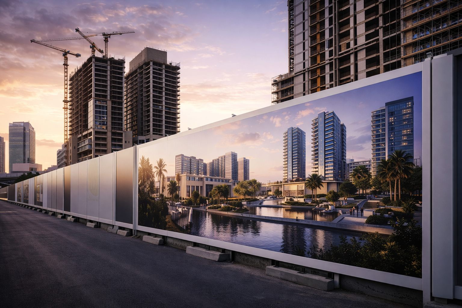 تنفيذ لوحات أسوار المشاريع في الرياض