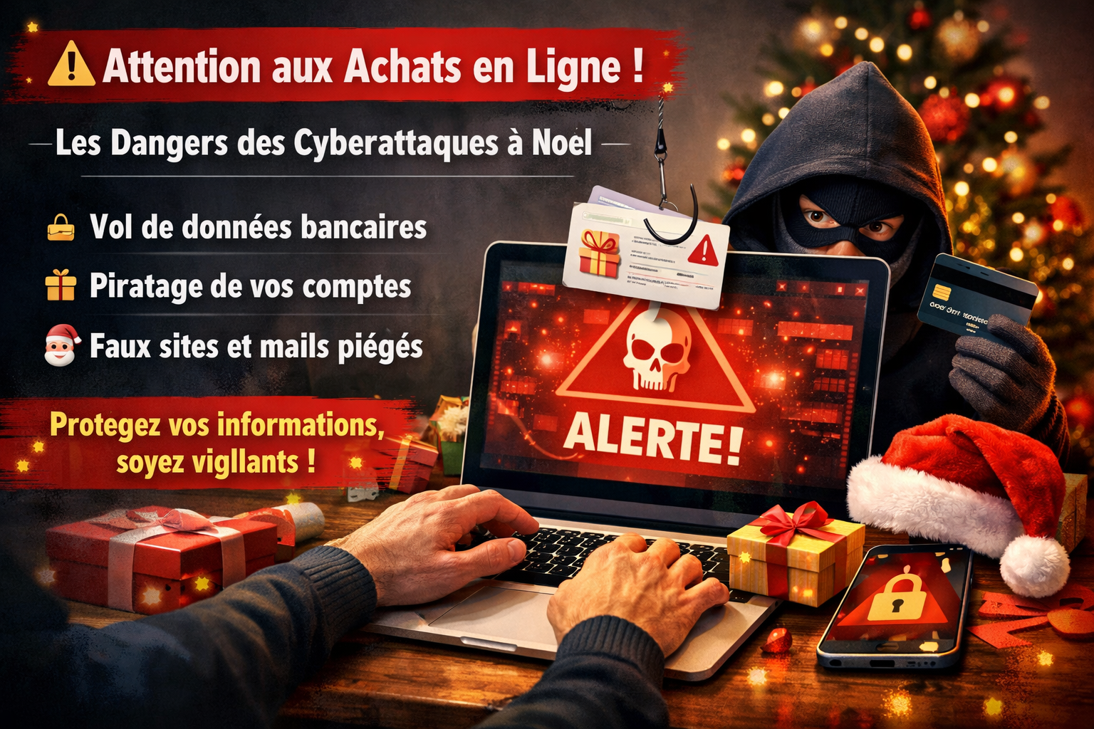 🎄 Achats de Noël : attention aux cyberattaques !