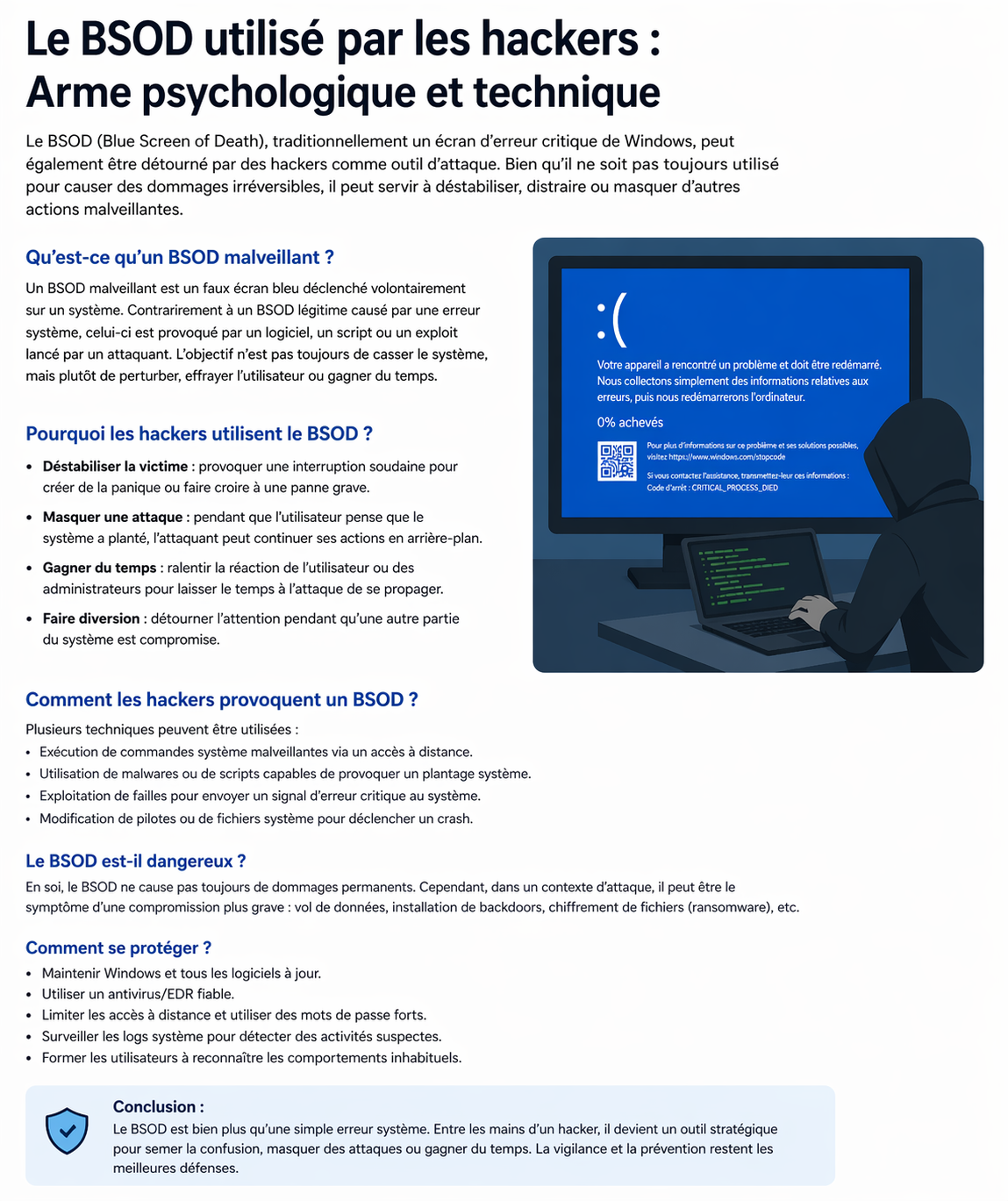 Le BSOD détourné par les hackers : comprendre et se protéger