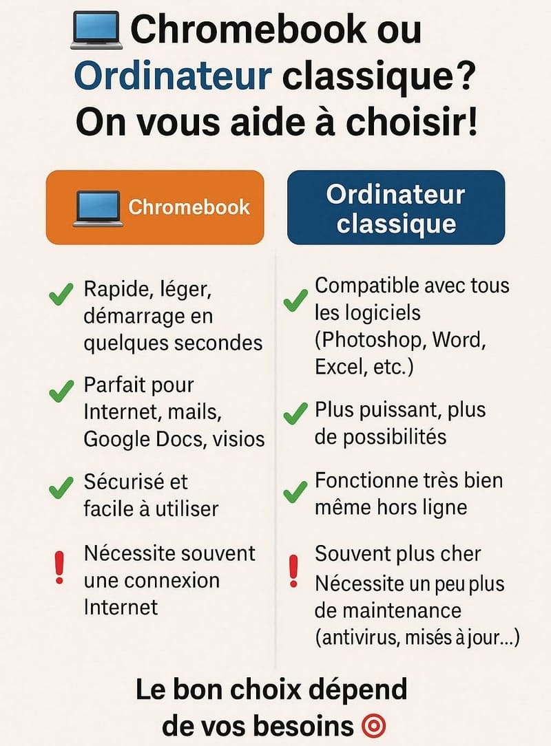 Chromebook ou Ordinateur classique ? On vous aide à choisir ! 🖥️