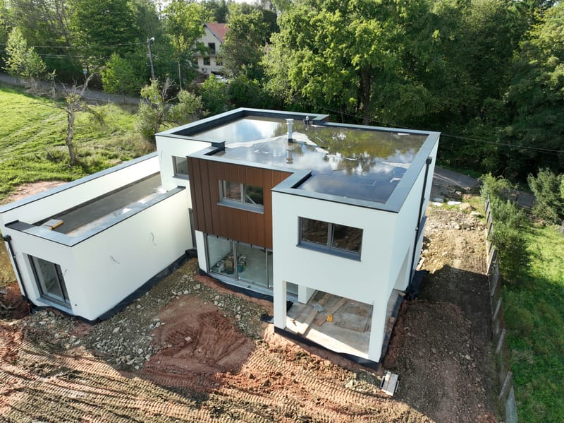 Etanchéité EPDM avec isolation - Bardage en aluminium pose en joint debout