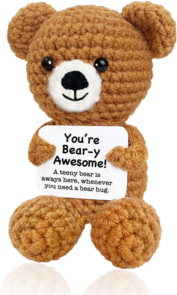 Hamdan Mini Crochet Support Bear – Positive Plush Gift